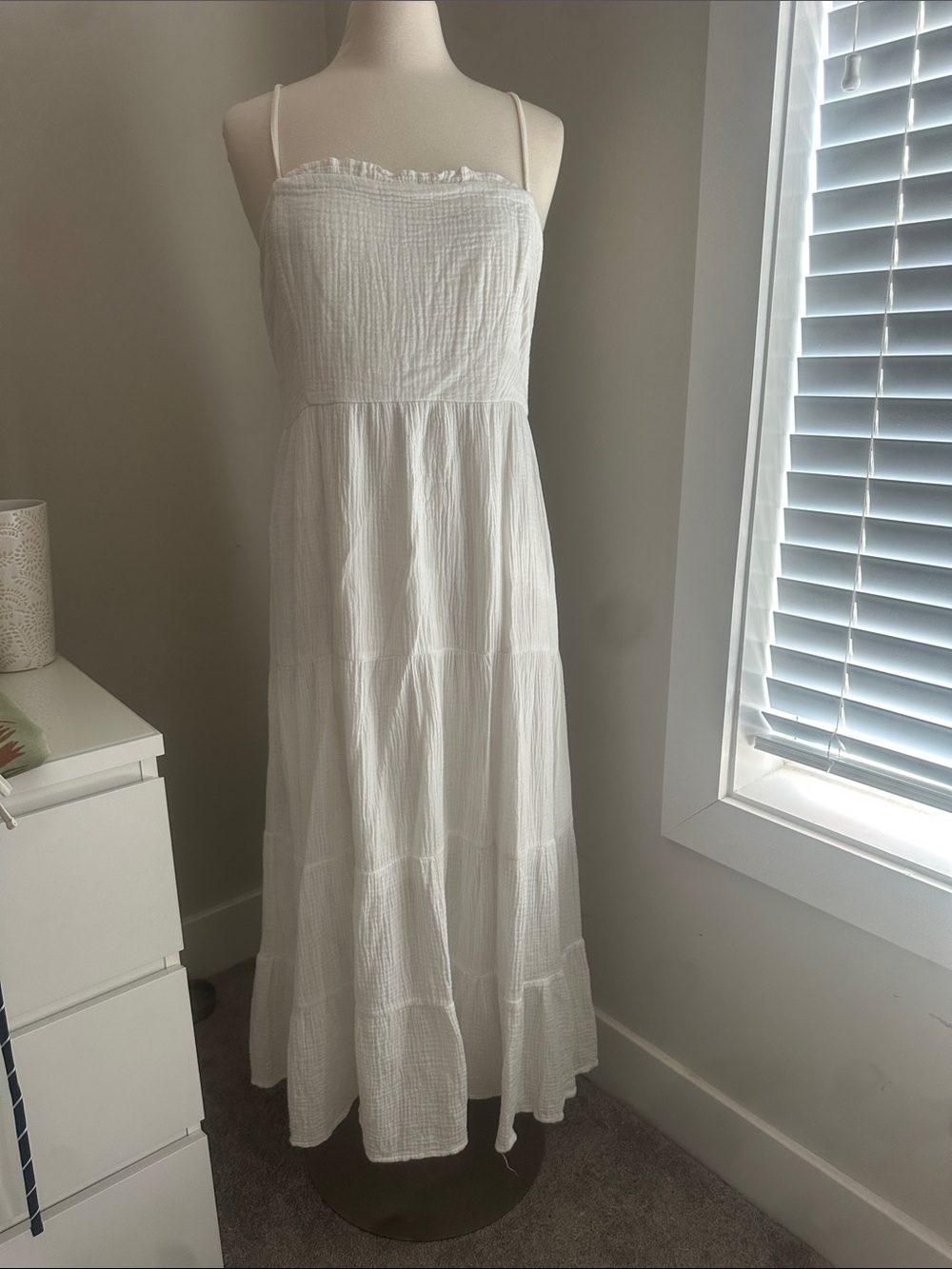 White Maxi Sundress with Spaghetti Straps